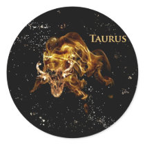 Taurus the Bull Astrology sign Round Stickers