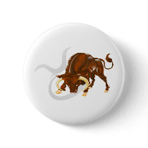 Taurus the bull star or birth sign. pinback buttons