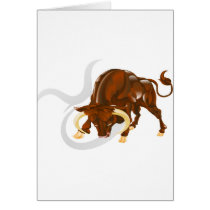 Taurus the bull star or birth sign. cards