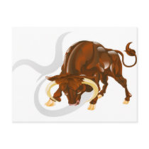 Taurus the bull star or birth sign. postcard