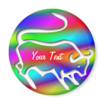 Taurus The Bull Zodiac Rainbow Colour Magnets