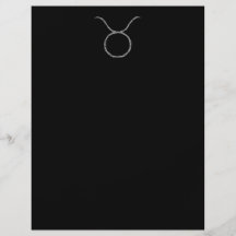 Taurus. Zodiac Astrology Sign. Black. Full Colour Flyer