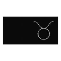 Taurus. Zodiac Astrology Sign. Black. Photo Card