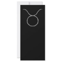 Taurus. Zodiac Astrology Sign. Black. Custom Rack Card