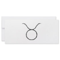 Taurus. Zodiac Astrology Sign. Black. Rack Cards