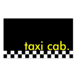 taxi cab. (chequered stripe) business card template