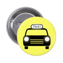 Taxi in Black & White Pin