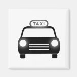 Taxi in Black & White Refrigerator Magnets