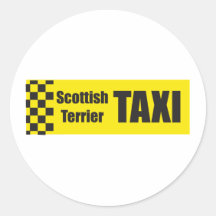 Taxi Scottish Terrier Sticker