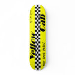 Taxi! Yellow cab checker design skateboard
