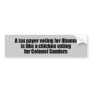 Taxpayer voting for Obama is like a chicken Bumper Sticker