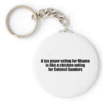 Taxpayer voting for Obama is like a chicken Key Chains