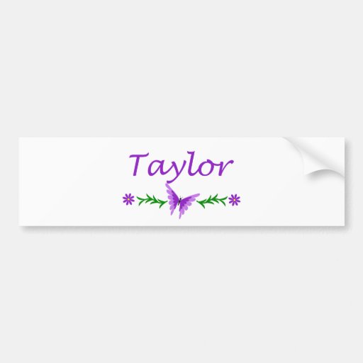 Taylor (Purple Butterfly) Bumper Sticker