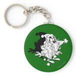 Taz eating Christmas tree keychains