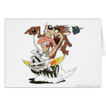 Taz Furious Driving Greeting Cards