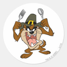 Taz Hungry Round Sticker