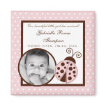 {TBA} 2"x2" Pink Ladybug Announcement Magnet