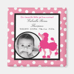 {TBA} 2"x2"Pink Poodle Paris Announcement Magnet