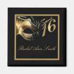 {TBA} 2"x2" Sweet 16 Gold Favour Magnet