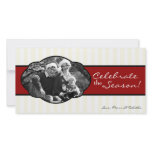 {TBA} 4x8 Red Striped Frame PHOTO Christmas Card Customized Photo Card