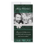 {TBA} 4x8 Teal Floral Bow PHOTO Christmas Card Photo Greeting Card
