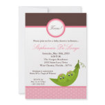 {TBA} 5x7 TWIN Girl Pea Pod Baby Shower Invitation