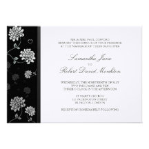 TBA: Black and White Floral Wedding Invitations
