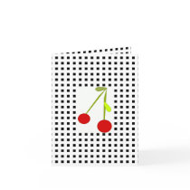 TBA ~ Retro Cherries 'n Checks Note Card