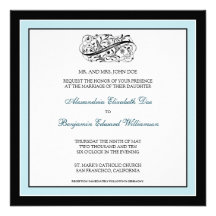 {TBA} Simply Elegant Wedding Invite (black/blue)