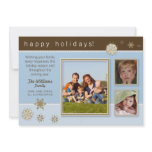 {TBA} Snowflakes Family Holiday Card (brown/blue) invitations