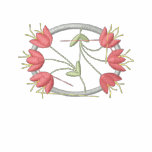 {TBA} Tulip Flowers Embroidered Women's T-Shirt embroidered shirts