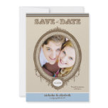 {TBA} Vintage Oval Frame Save-the-Date (baby blue) Announcements