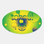 Tchau! Brazil Flag Colours Pop Art Oval Sticker