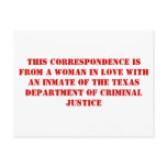 TDCJ correspondence #1 postcards