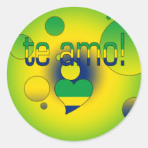 Te Amo! Brazil Flag Colours Pop Art Sticker
