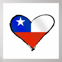 Te Amo Chile Chilean love and pride Print