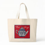 TEA BAG Cross Stitch Style Tea Pot Design