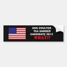 TEA BAGGER CANDIDATE ANN COULTER BUMPER STICKERS