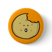 Tea biscuit pinback button