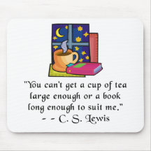 Tea & Books w Quote Mousepad