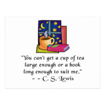 Tea & Books w Quote Postcard