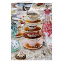 Tea Cups at a Party Card