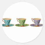 Tea for Three Round Sticker