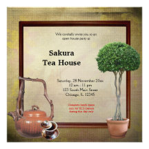 Tea House Grand Opening Invitation