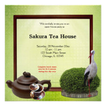 Tea House Grand Opening Personalized Invitation