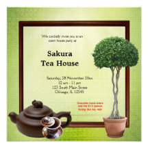 Tea House Grand Opening Personalized Invites