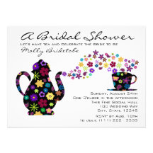 Tea Party Bouquet Bridal Shower Personalized Invite