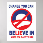 Tea Party Change Poster Signs posters