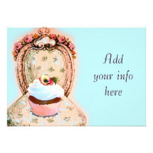 Tea Party Cupcake Victorian Invitation
