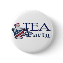 Tea Party Flag Pinback Button